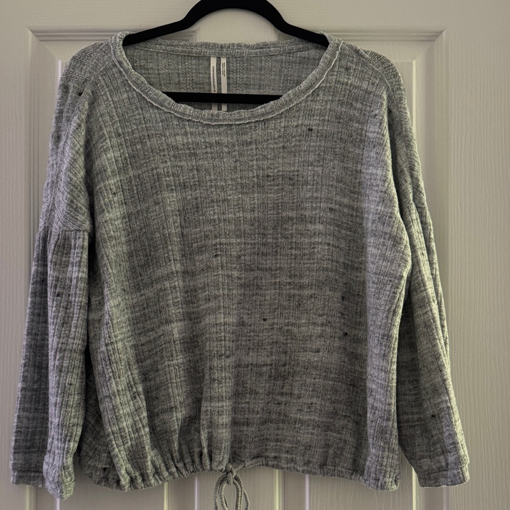Anthropologie Heather Gray Knit Sweater Top